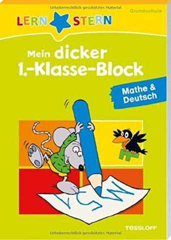 LERNSTERN Mein dicker 1.-Klasse-Block Mathe & Deutsch: Viele bunte Übungen mit Lösungsteil